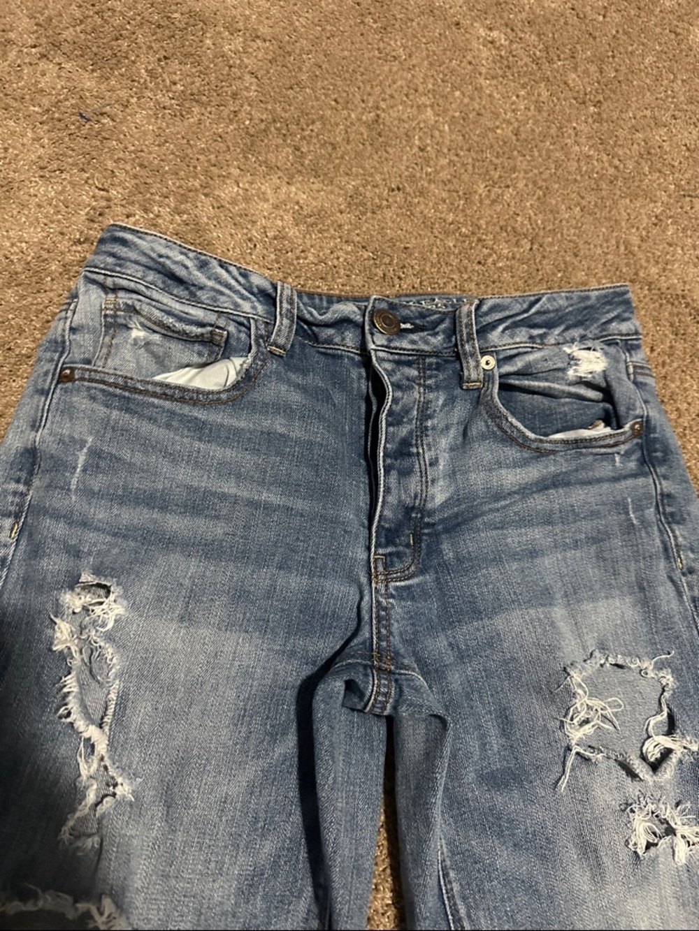 Distressed Blue Ripped Jeans - Picture 4 of 6